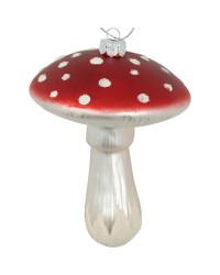 Елочная игрушка Mushroom red hanging