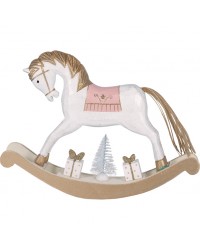 Деревянная лошадка rocking horse pale pink large