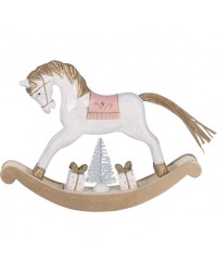 Деревянная лошадка rocking horse pale pink medium