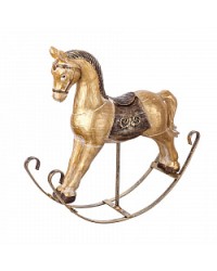 Лошадка-качалка декор 21 см золото