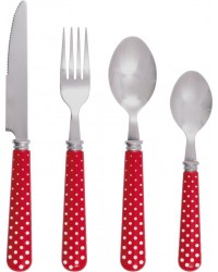 Набор приборов Dotty red dinner set of 4 pcs 22 см