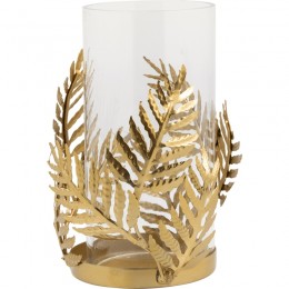 Подсвечник Leaf gold w/glass medium