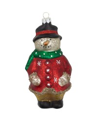 Елочная игрушка Snowman glitter jacket