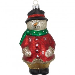 Елочная игрушка Snowman glitter jacket