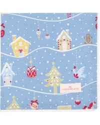 Салфетка с кружевом Laura christmas dusty blue