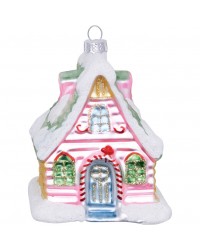 Елочная игрушка  House glass Laura pale pink medium