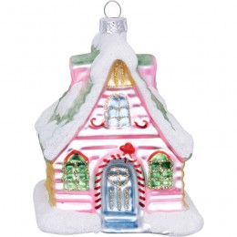 Елочная игрушка  House glass Laura pale pink medium