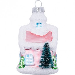 Елочная игрушка  House Laura pale pink glass small