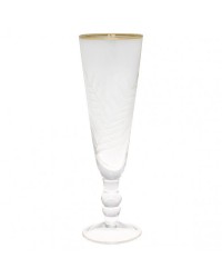 Бокал для шампанского clear with cutting and gold
