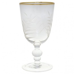 Бокал для вина clear with cutting and gold large