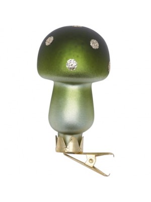 Елочная игрушка Mushroom Winter green w/clip