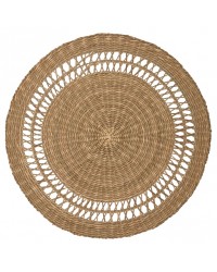 Плетеный коврик round straw natural