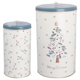 Набор банок для хранения Lucie xmas white 2 шт