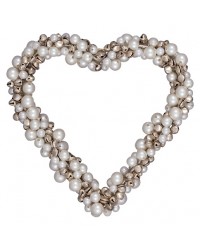Елочная игрушка Heart Pearl white large