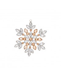 Елочная игрушка Snowflake Crystal pale pink large 15 см 