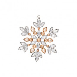 Елочная игрушка Snowflake Crystal pale pink large 15 см 