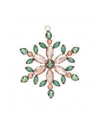 Елочная игрушка Snowflake Crystal green medium