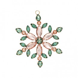 Елочная игрушка Snowflake Crystal green medium