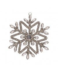 Елочная игрушка Snowflake Crystal silver medium