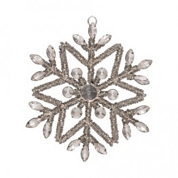Елочная игрушка Snowflake Crystal silver medium
