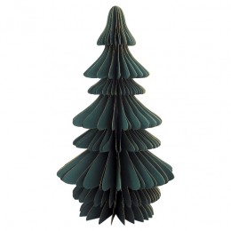 Украшение Tree green paper w gold medium