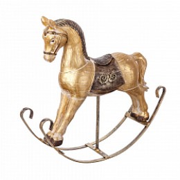 Лошадка-качалка декор 21 см золото