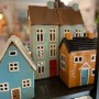 Подсвечник Горчичный с голубой дверкой 7.5*15.5*10.5 см 