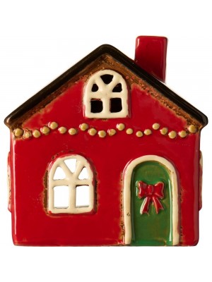 Подсвечник House tealight Stillenat red bow on door