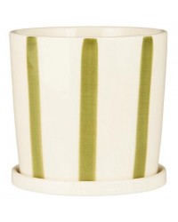 Горшок цветочный Palermo green stripes