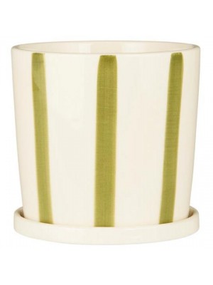Горшок цветочный Palermo green stripes