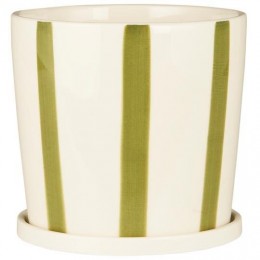 Горшок цветочный Palermo green stripes