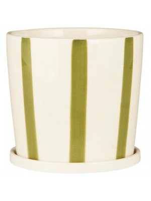 Горшок цветочный Palermo green stripes