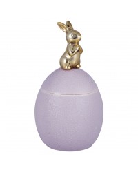 Шкатулка-яйцо с кроликом lavender 21,5см 