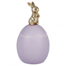 Шкатулка-яйцо с кроликом lavender 21,5см 