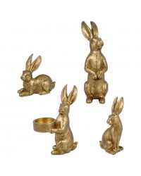 Набор фигурок кроликов gold set of 4